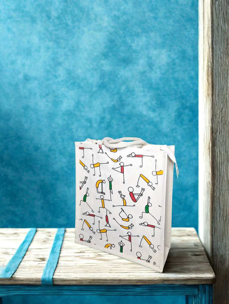 Yoga Motif Canvas Bag