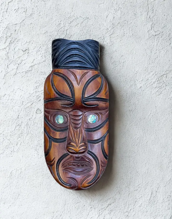 Maori Koruru Hand Carved Wooden Masks 