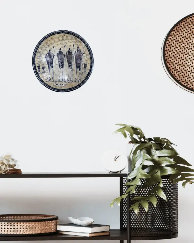   Kenyan Maasai Warrior handpainted Soapstone Bowl