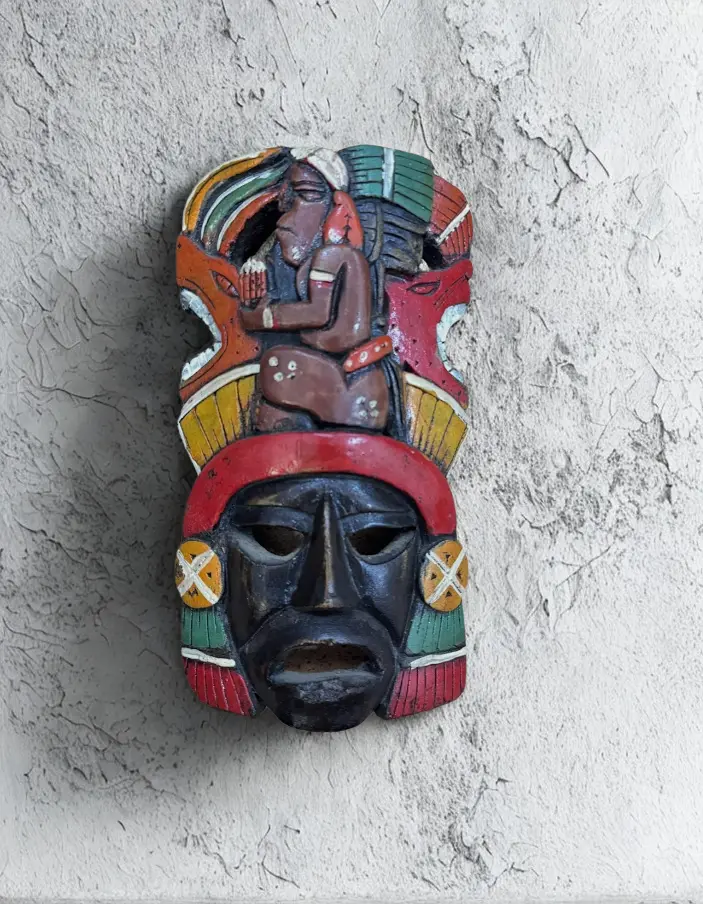 Peruvian Wooden Colorful Mask