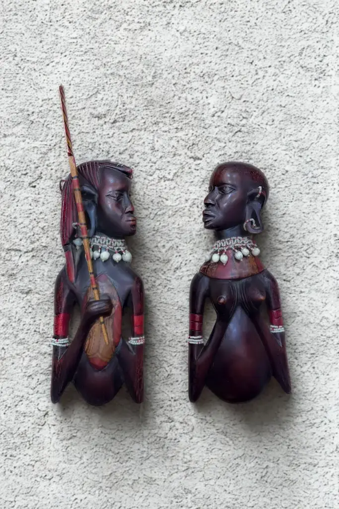 Kenyan Masai Warrior Wooden Couple 