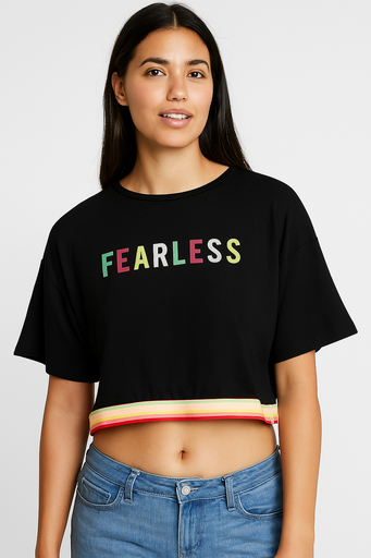 [DP001] Black crop top 